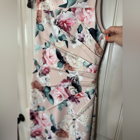 CALVIN KLEIN 🌸 Sleeveless Floral Sheath Dress in Blush 💖 (Size 4) - Picture 6 of 10